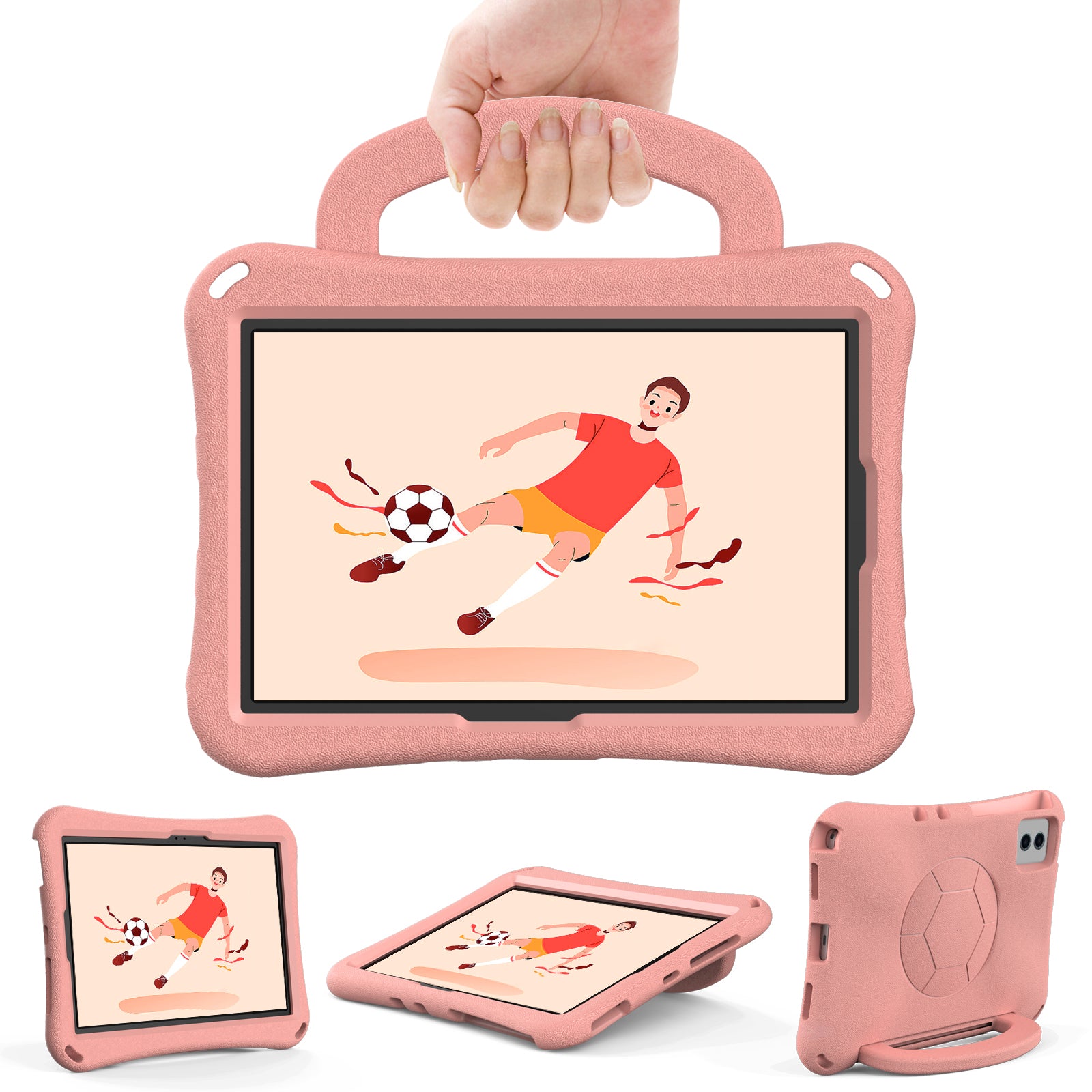 EVA Case for Samsung Galaxy Tab S7 / S8 / S9 / S9 FE / Xiaomi Pad 5 / Pad 5 Pro / Lenovo Tab M11 / Xiaoxin Pad 11 2024 , Kickstand Tablet Cover - Light Pink