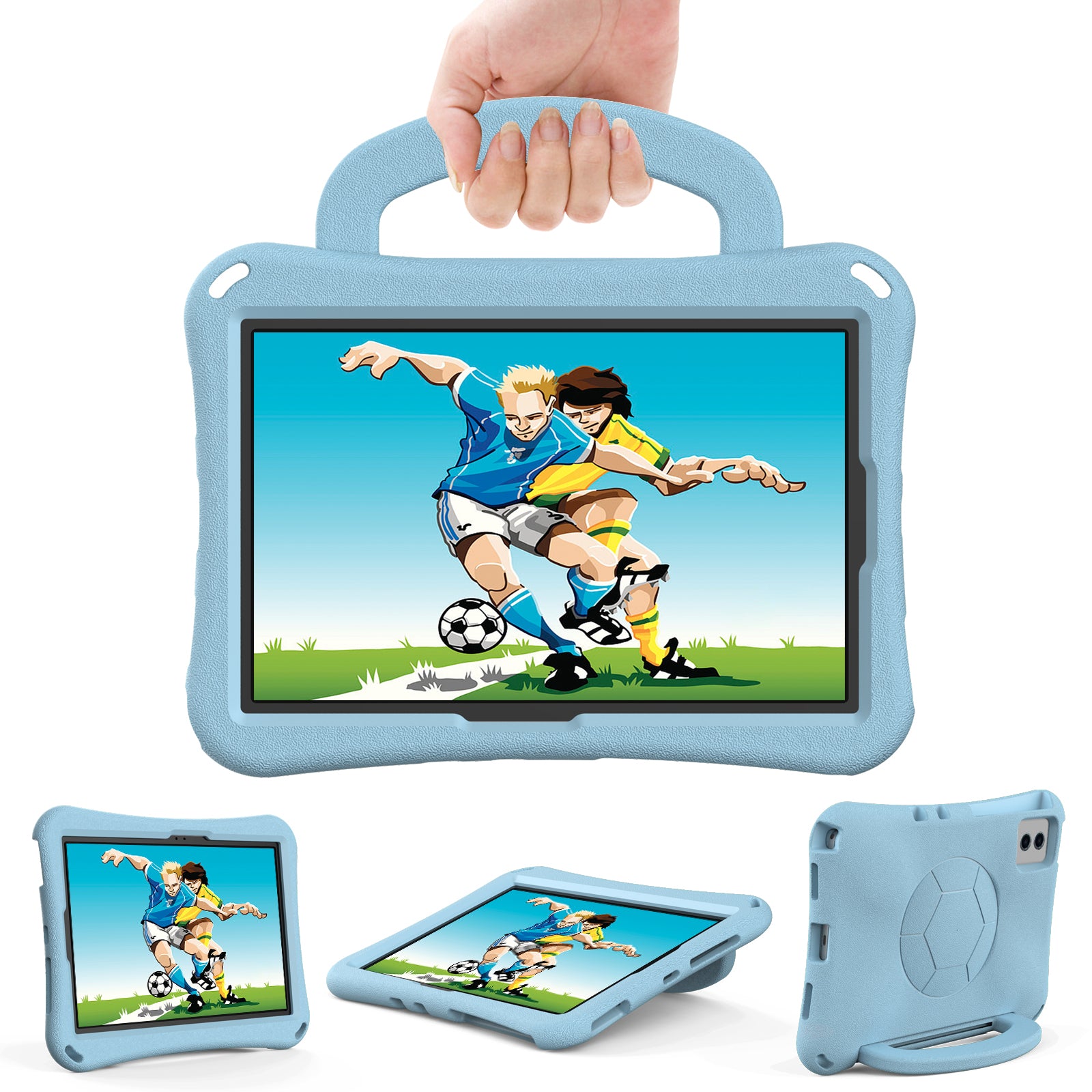 EVA Case for Samsung Galaxy Tab S7 / S8 / S9 / S9 FE / Xiaomi Pad 5 / Pad 5 Pro / Lenovo Tab M11 / Xiaoxin Pad 11 2024 , Kickstand Tablet Cover - Baby Blue