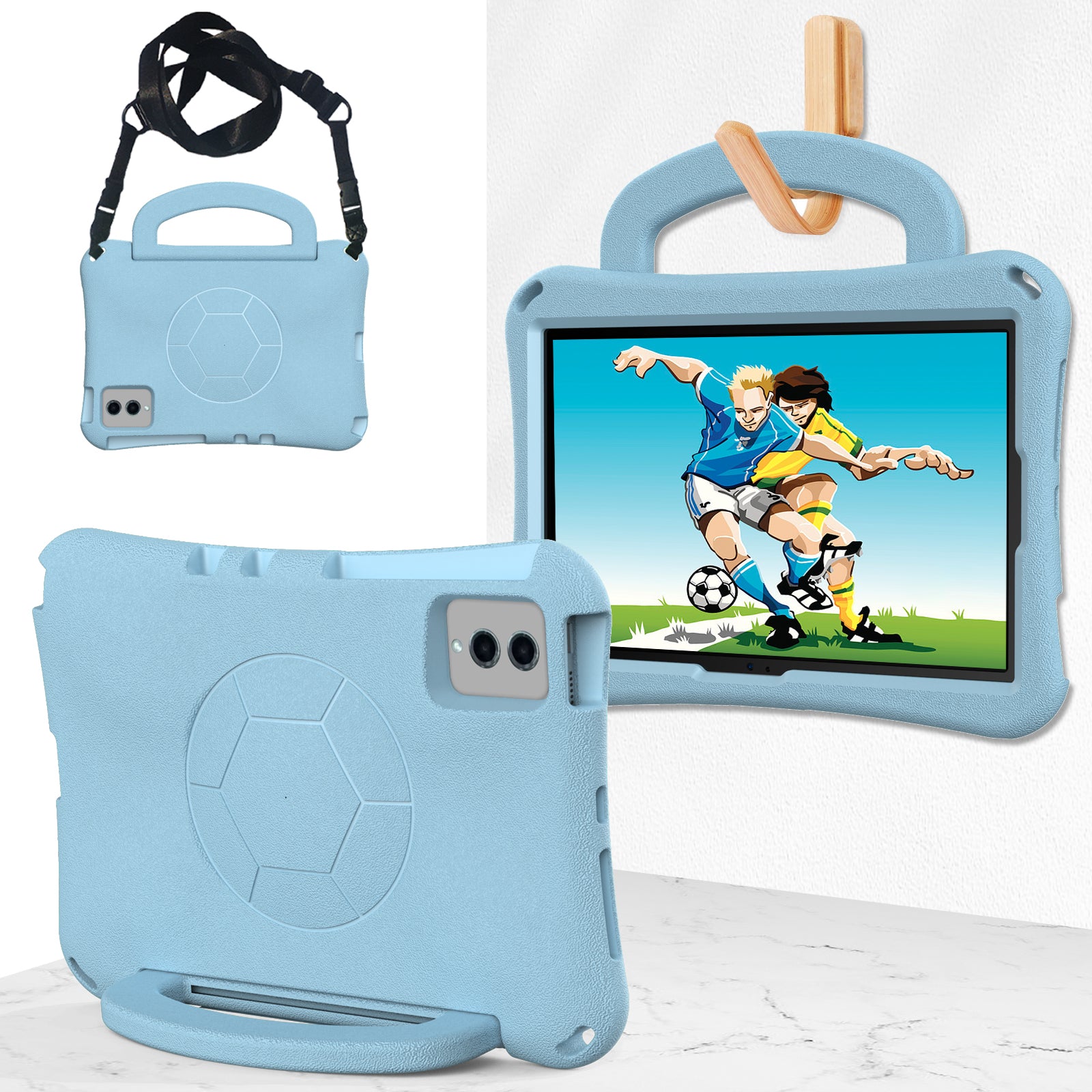 EVA Case for Samsung Galaxy Tab S7 / S8 / S9 / S9 FE / Xiaomi Pad 5 / Pad 5 Pro / Lenovo Tab M11 / Xiaoxin Pad 11 2024 , Kickstand Tablet Cover - Baby Blue