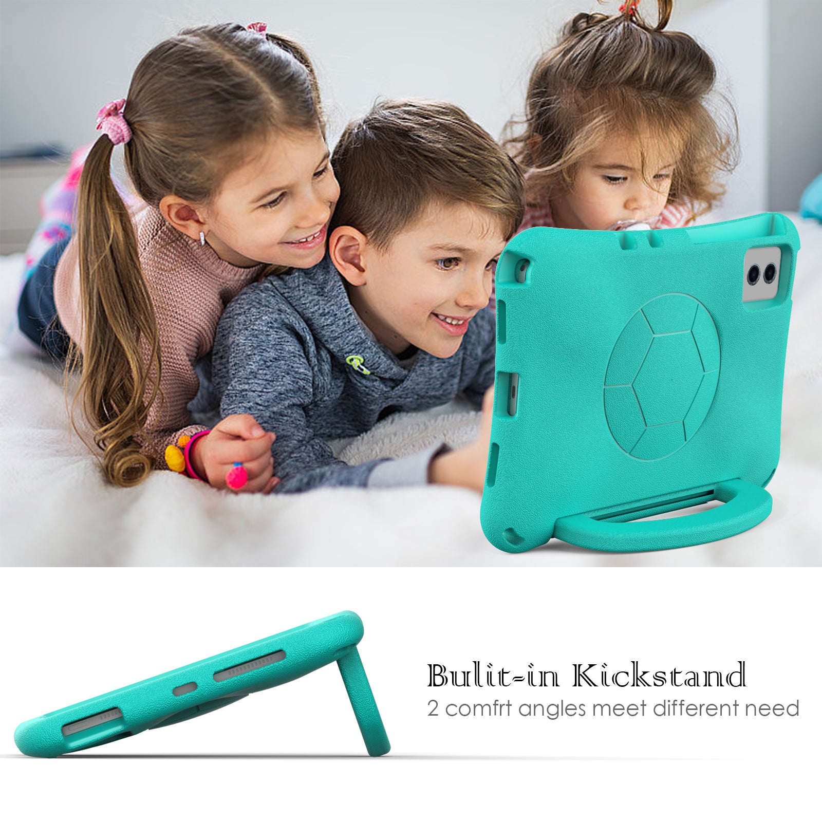 EVA Case for Samsung Galaxy Tab S7 / S8 / S9 / S9 FE / Xiaomi Pad 5 / Pad 5 Pro / Lenovo Tab M11 / Xiaoxin Pad 11 2024 , Kickstand Tablet Cover - Mint Green