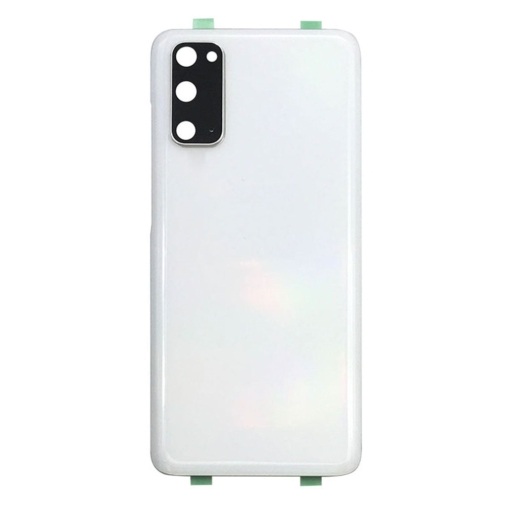 For Samsung Galaxy S20 Back Battery Housing Cover with Camera Ring Lens Cover Part (without Logo) - White