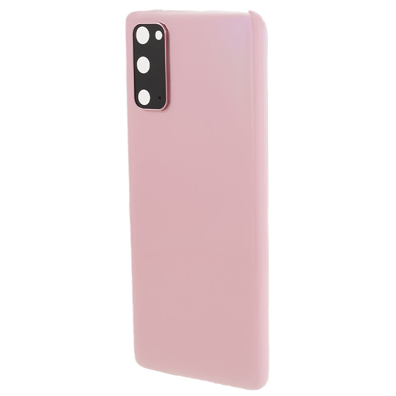 For Samsung Galaxy S20 4G Back Battery Housing Cover with Camera Ring Lens Cover Part (without Logo) - Pink