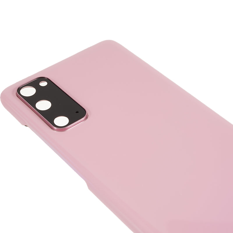 For Samsung Galaxy S20 4G Back Battery Housing Cover with Camera Ring Lens Cover Part (without Logo) - Pink