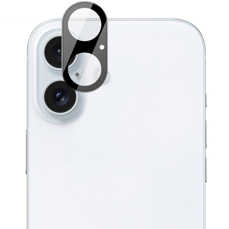 IMAK For iPhone 16 / 16 Plus Camera Lens Protector+Acrylic Lens Cap Tempered Glass Lens Film HD Clear (Black Version)