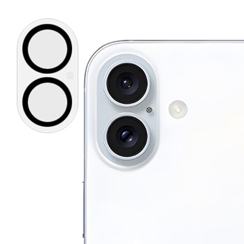 RURIHAI For iPhone 16 Plus Camera Lens Protector High Aluminum-Silicon Glass Black Circle Lens Film