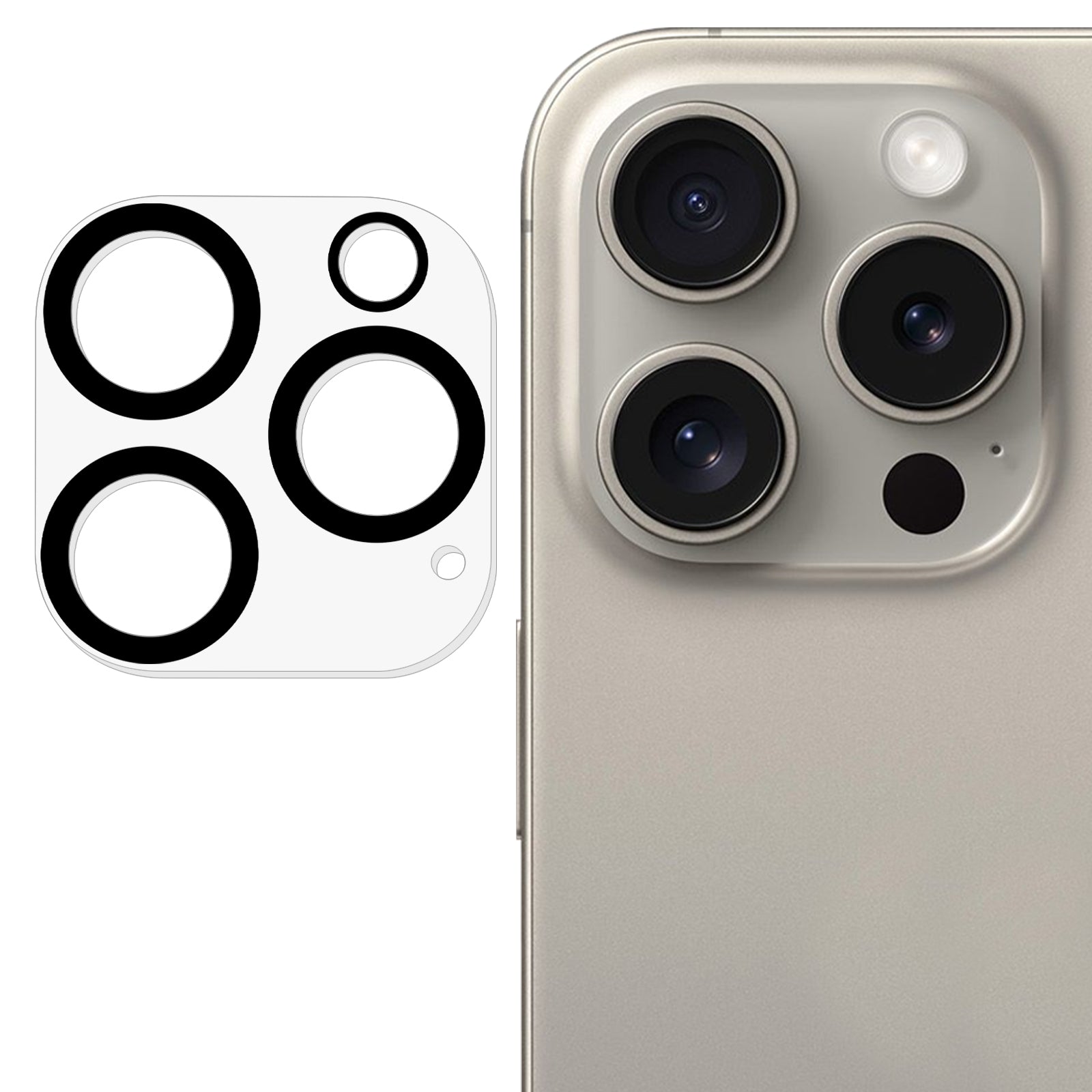 For iPhone 16 Pro Max Camera Lens Protector Tempered Glass Lens Film Built-In Black Circles