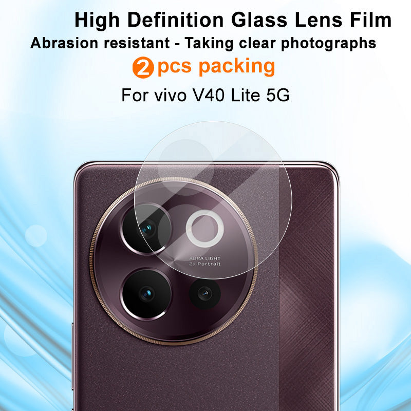 IMAK 2Pcs / Set for vivo V40 Lite 5G Camera Lens Protector HD Clear Tempered Glass Lens Film