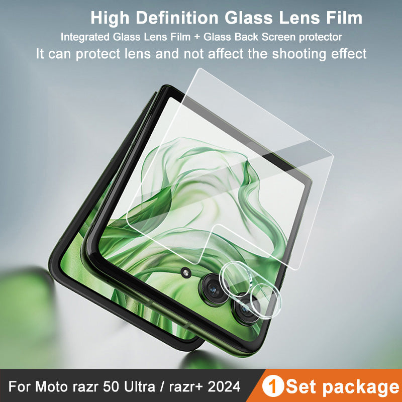 IMAK For Motorola Razr 50 Ultra 5G  /  Razr+ 2024 5G Camera Lens Film with Acrylic Cap+Rear Screen Film