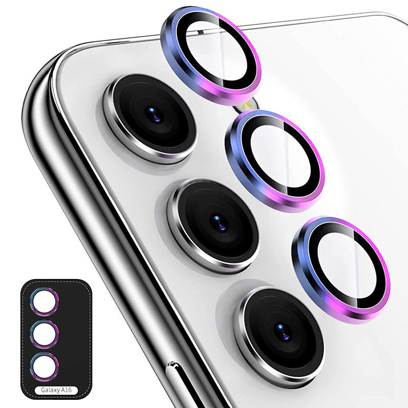 For Samsung Galaxy A16 5G / A16 4G ENKAY Hat-Prince Camera Lens Protector Metal Ring Lens Film - Colorful