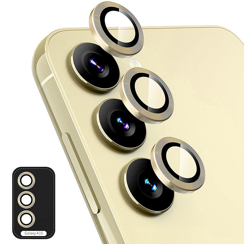 For Samsung Galaxy A16 5G / A16 4G ENKAY Hat-Prince Camera Lens Protector Metal Ring Lens Film - Golden