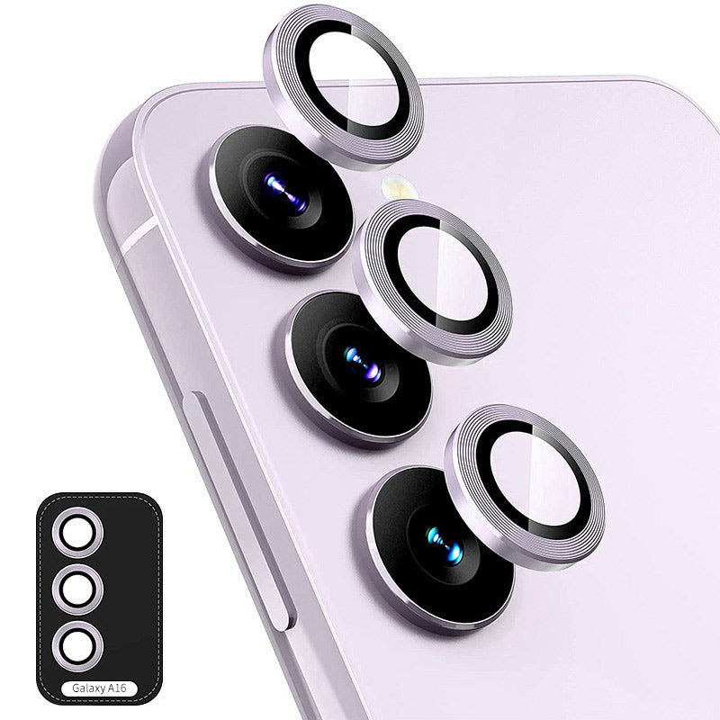 For Samsung Galaxy A16 5G / A16 4G ENKAY Hat-Prince Camera Lens Protector Metal Ring Lens Film - Light Purple