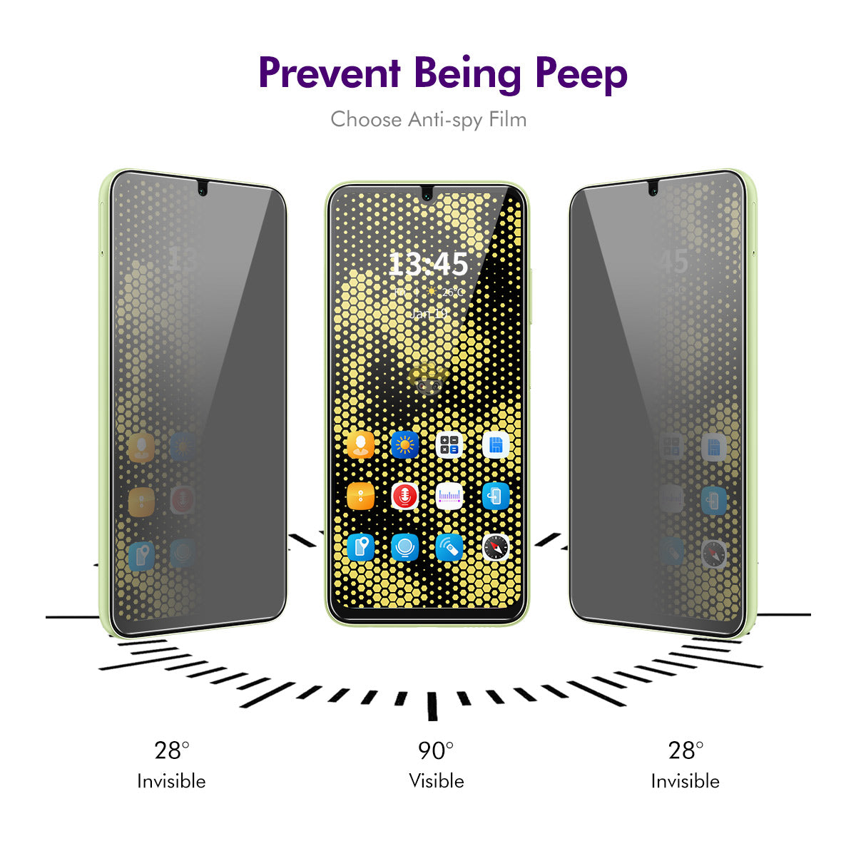 For Samsung Galaxy A16 5G / A16 4G ENKAY Hat-Prince 2Pcs Anti-Spy Privacy Protection Film Anti-Glare Full Screen Protector - Black