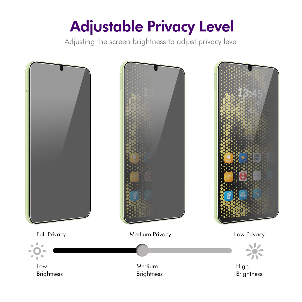 For Samsung Galaxy A16 5G / A16 4G ENKAY Hat-Prince 2Pcs Anti-Spy Privacy Protection Film Anti-Glare Full Screen Protector - Black