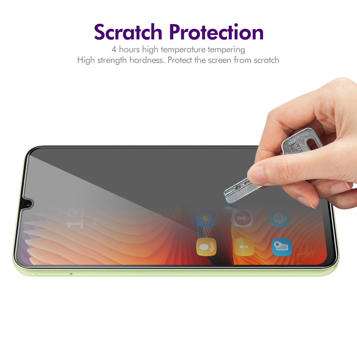 For Samsung Galaxy A06 ENKAY Hat-Prince 2Pcs Privacy Screen Protector Tempered Glass Film 28-degree Anti-Spy - Black