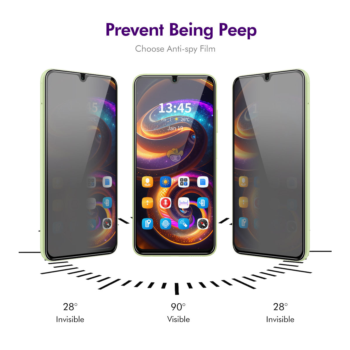 For Samsung Galaxy A16 4G / Galaxy A16 5G ENKAY HAT PRINCE Screen Protector Silk Printing Film Easy to Install Anti-Spy - Grey