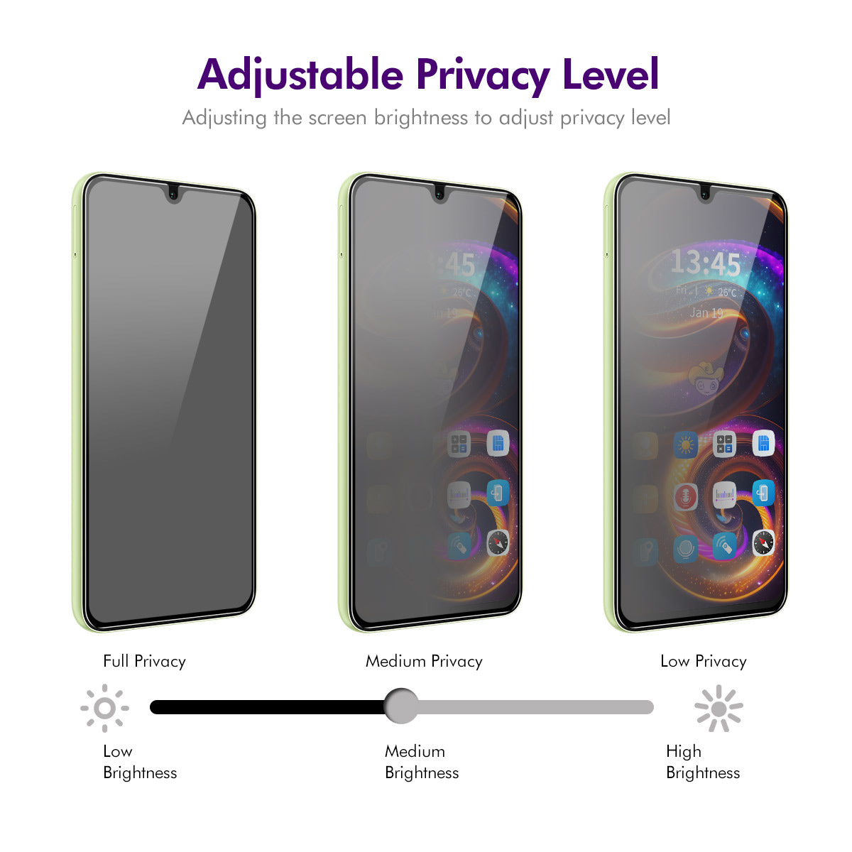 For Samsung Galaxy A16 4G / Galaxy A16 5G ENKAY HAT PRINCE Screen Protector Silk Printing Film Easy to Install Anti-Spy - Grey