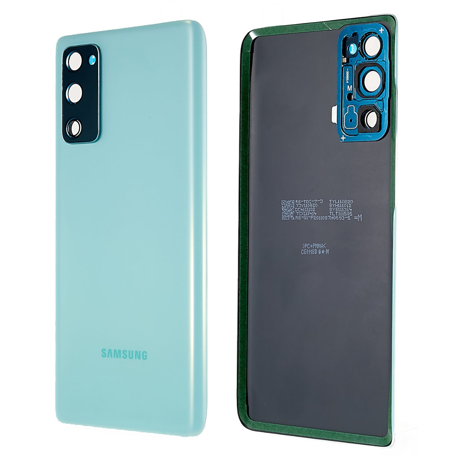 For Samsung Galaxy S20 FE 4G G780 / S20 FE 5G G781 Battery Housing with Adhesive Sticker + Camera Lens Cover - Green