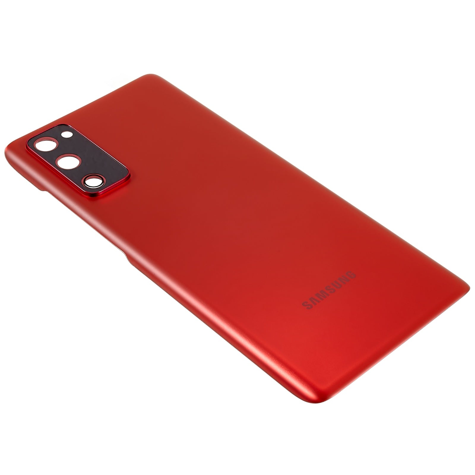 For Samsung Galaxy S20 FE 4G G780 / S20 FE 5G G781 Battery Housing with Adhesive Sticker + Camera Lens Cover - Red