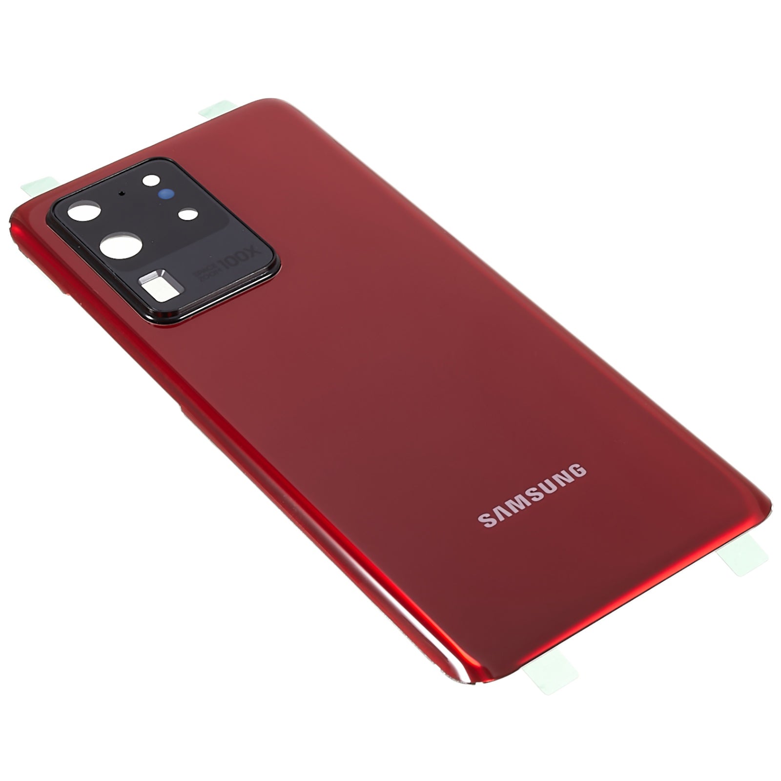 For Samsung Galaxy S20 Ultra 4G / 5G G988 Battery Housing with Adhesive Sticker + Camera Lens Cover - Red