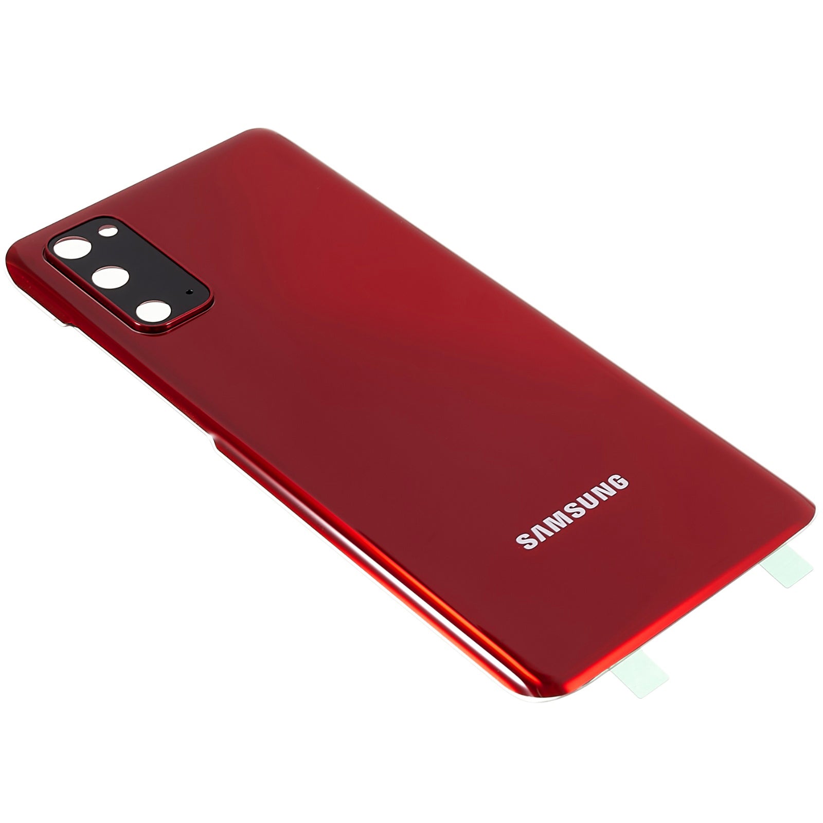 For Samsung Galaxy S20 4G G980 / S20 5G G981 Battery Housing with Adhesive Sticker + Camera Lens Cover - Red