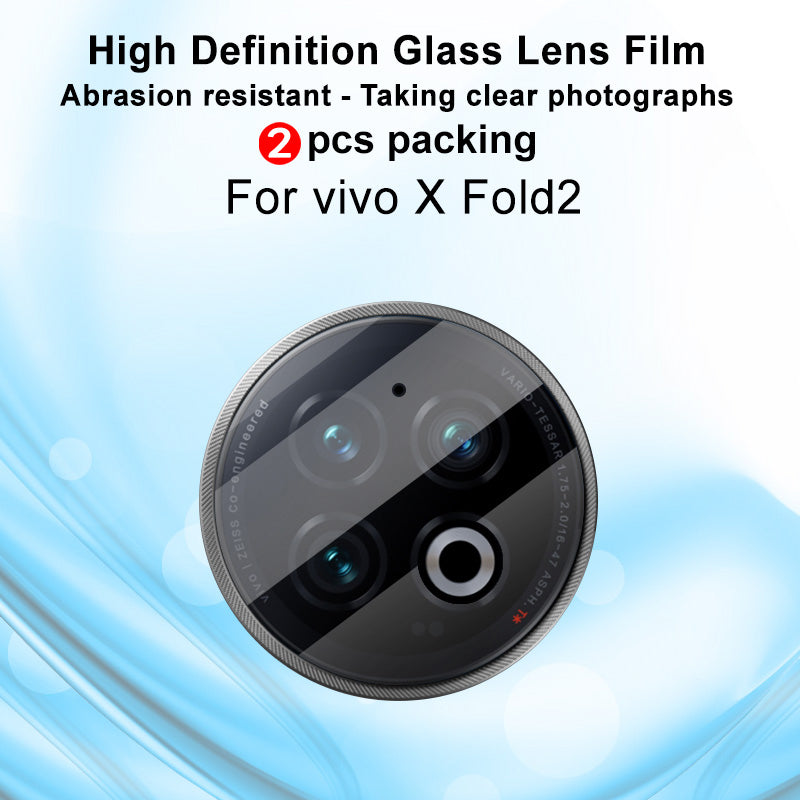 IMAK 2Pcs / Set For vivo X Fold2 Camera Lens Protector Tempered Glass Anti-scratch HD Phone Rear Lens Film
