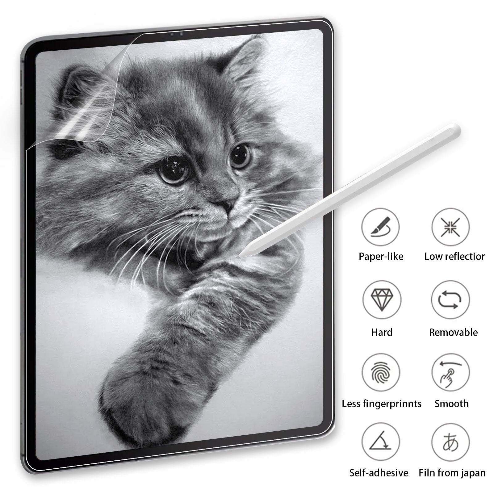 For Samsung Galaxy Tab S9 FE Paper-like PET Film Full Cover High Sensitivity Matte Screen Protector