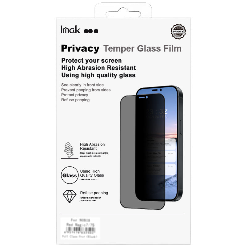 IMAK For Samsung Galaxy S24+ Anti-spy Screen Protector Tempered Glass Sensitive Touch Film