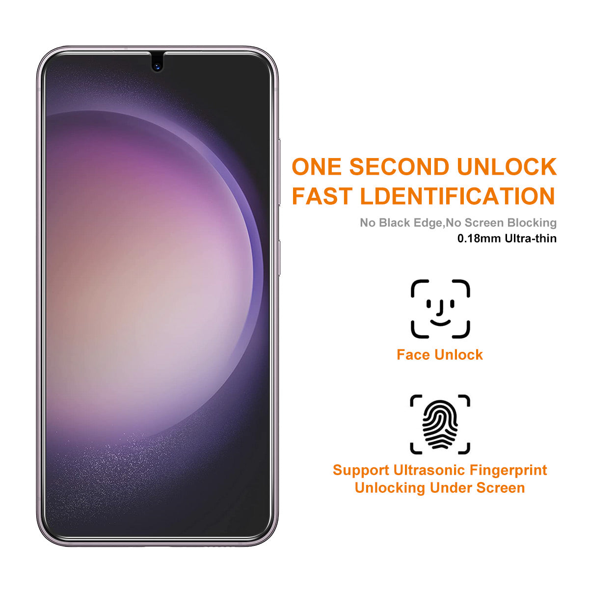 ENKAY HAT PRINCE for Samsung Galaxy S24 0.18mm Screen Protector Anti-fingerprint (Fingerprint Unlock)