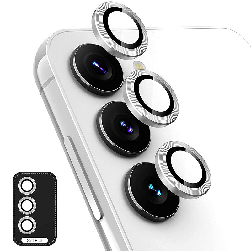 ENKAY HAT PRINCE For Samsung Galaxy S24+ Camera Lens Protector Aluminum Alloy+Tempered Glass Lens Film - Silver
