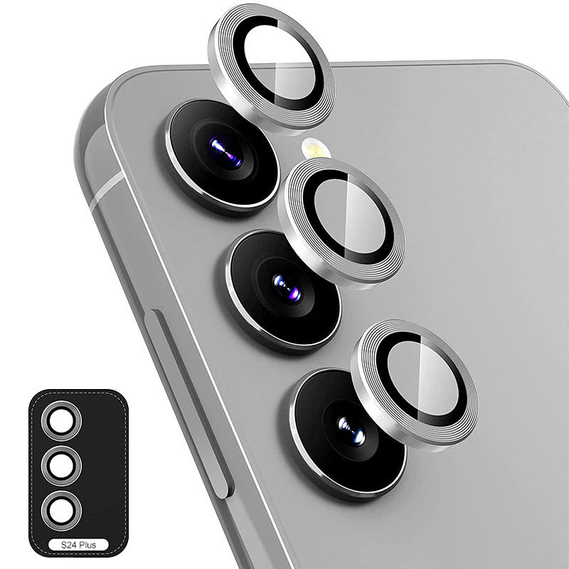 ENKAY HAT PRINCE For Samsung Galaxy S24+ Camera Lens Protector Aluminum Alloy+Tempered Glass Lens Film - Grey
