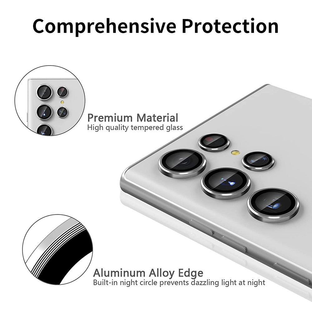 ENKAY HAT PRINCE For Samsung Galaxy S24 Ultra Camera Lens Protector 9H Tempered Glass, HD Clear - Grey