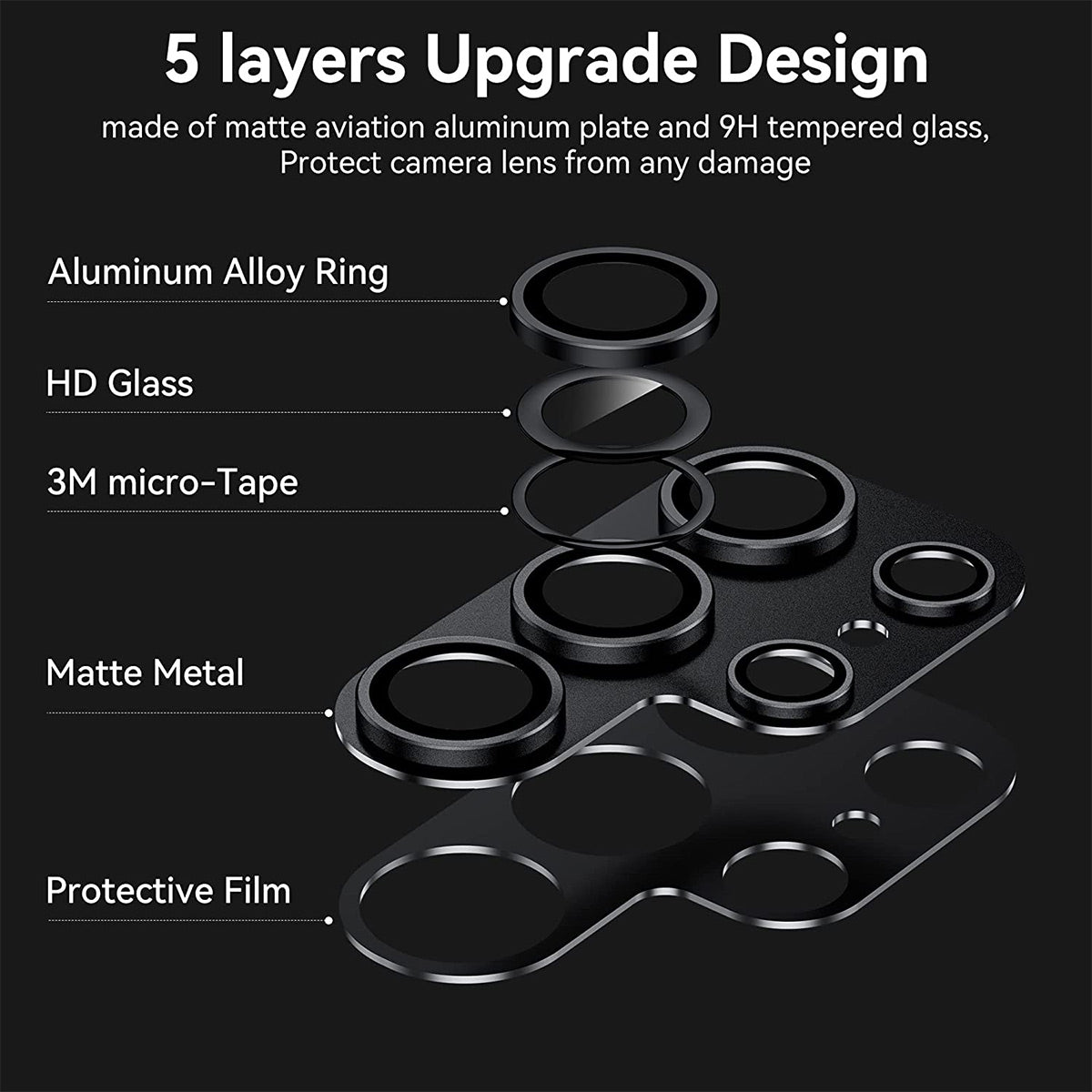 ENKAY HAT PRINCE For Samsung Galaxy S24 Ultra Camera Lens Protector AR HD Clear Lens Film - Black