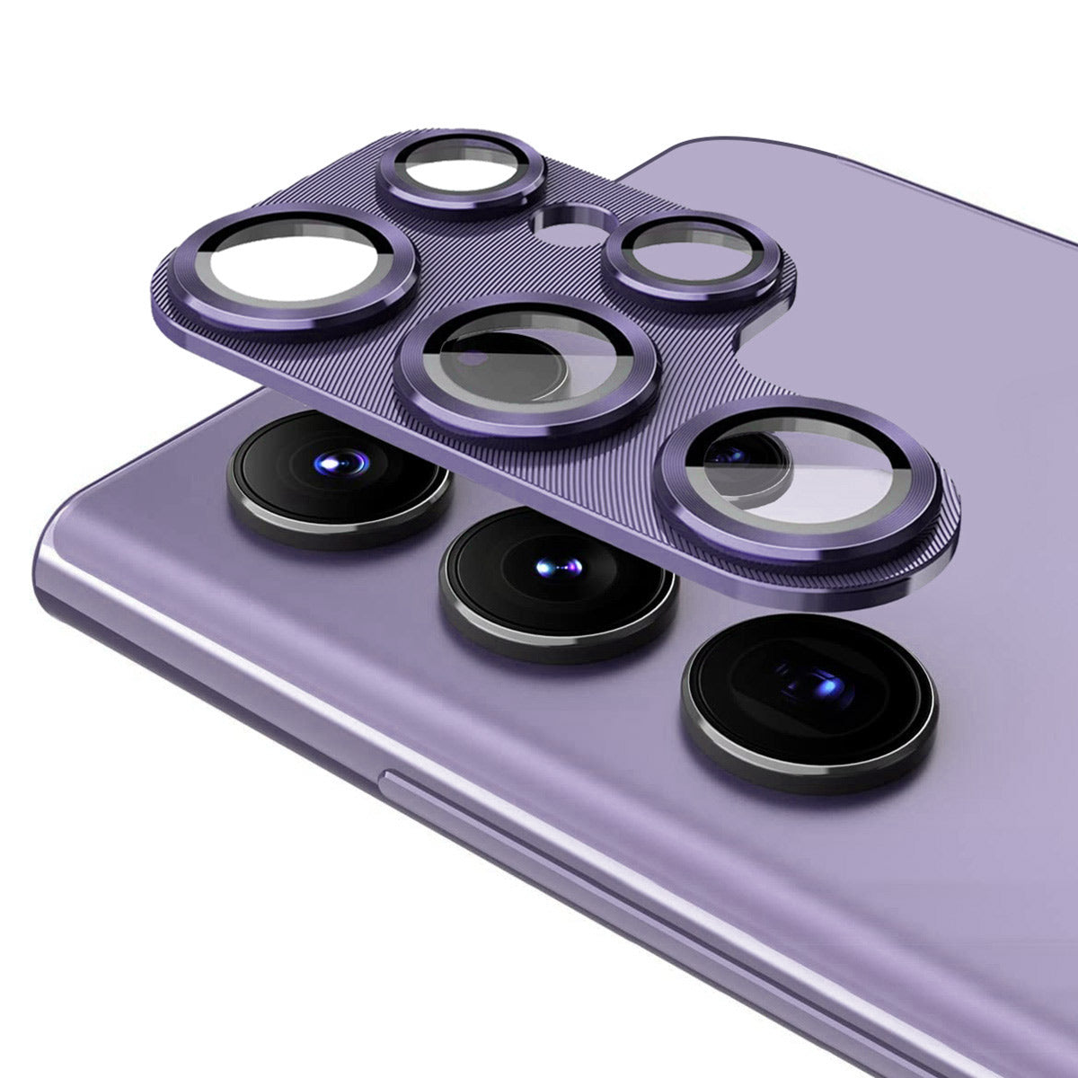 ENKAY HAT PRINCE For Samsung Galaxy S24 Ultra Camera Lens Protector Aluminium Alloy + Tempered Glass Anti-Scratch - Purple