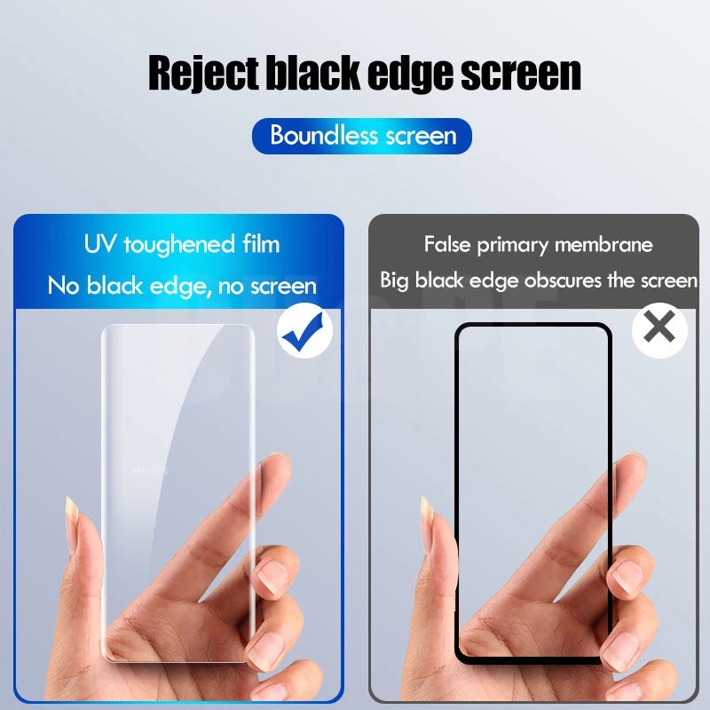 AMORUS For Samsung Galaxy S24 Ultra Screen Protector UV Liquid Adhesive Full Coverage 3D Curved Tempered Glass Film