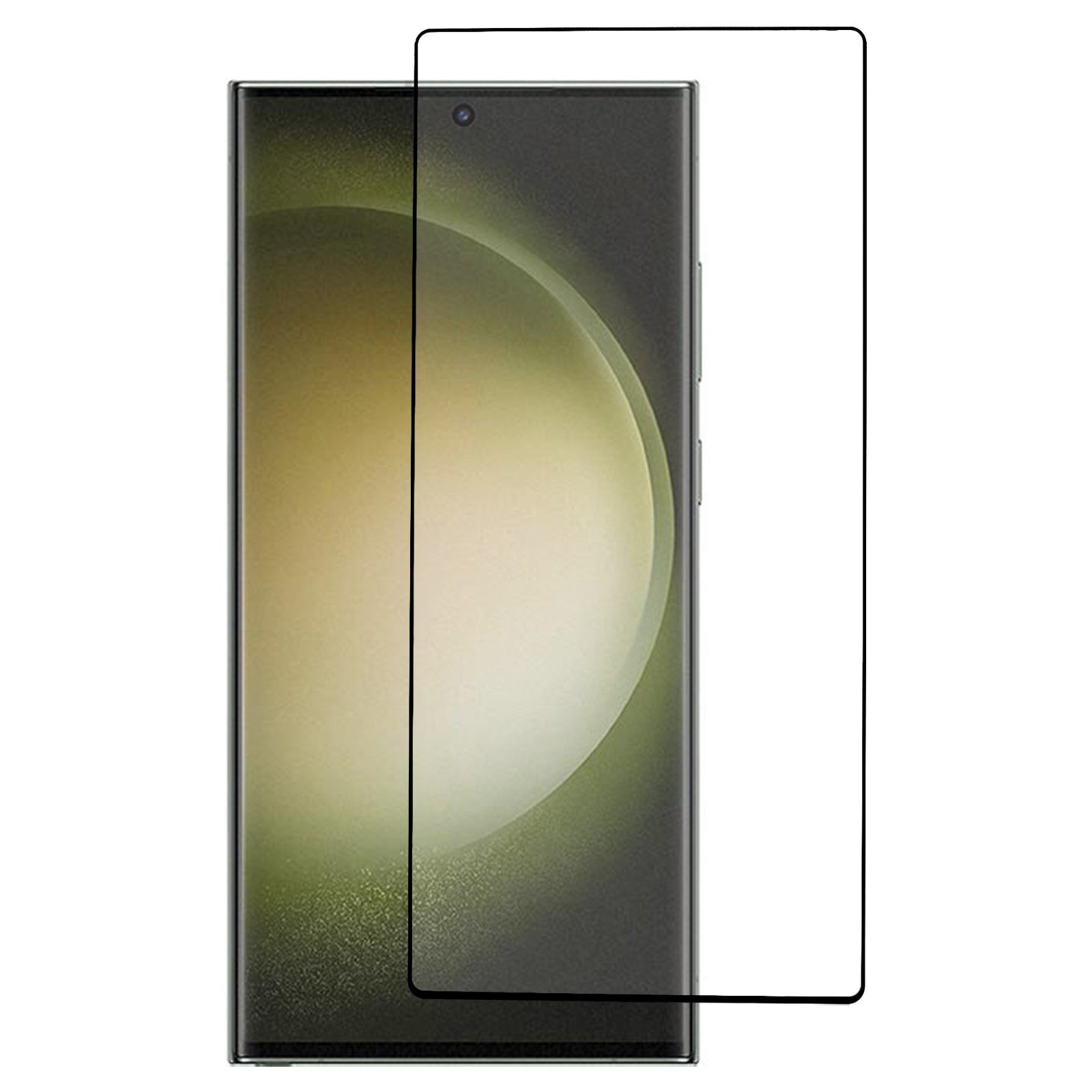 For Samsung Galaxy S24 Ultra Silk Printing Black Edge High Aluminum-silicon Glass Film (Fingerprint Unlock)