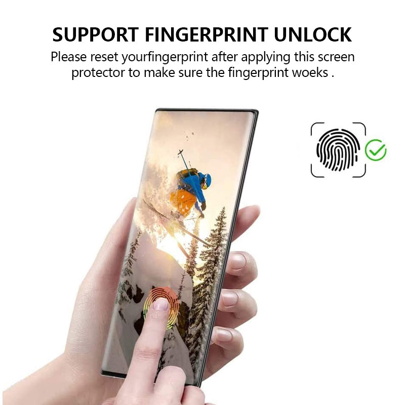 For Samsung Galaxy S24 Ultra Silk Printing Black Edge High Aluminum-silicon Glass Film (Fingerprint Unlock)