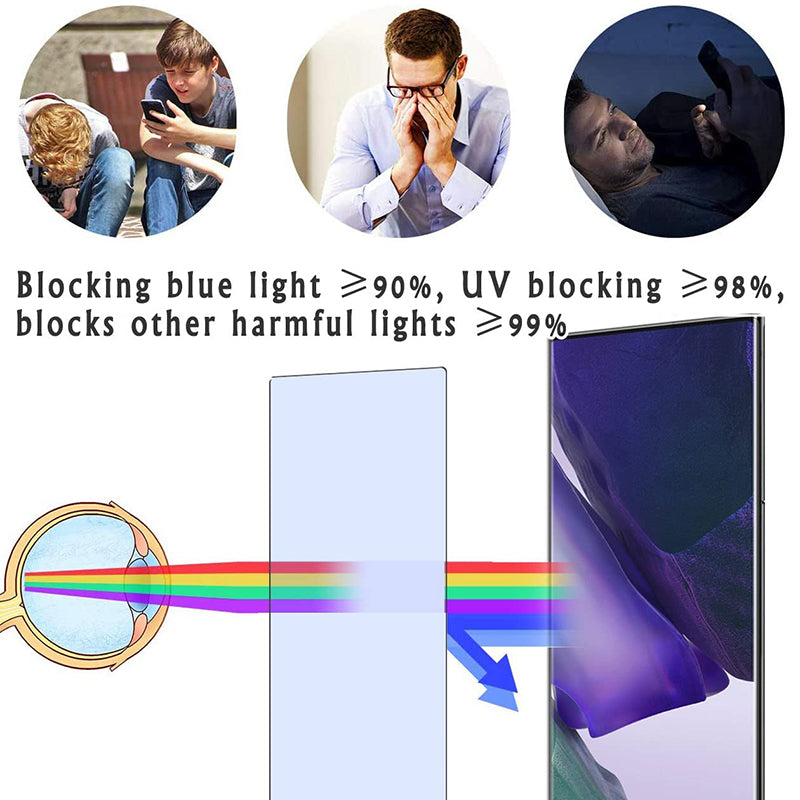 For Samsung Galaxy Tab A9+ Anti-blue-ray Full Screen Protector 0.3mm Arc Edge Tempered Glass Film