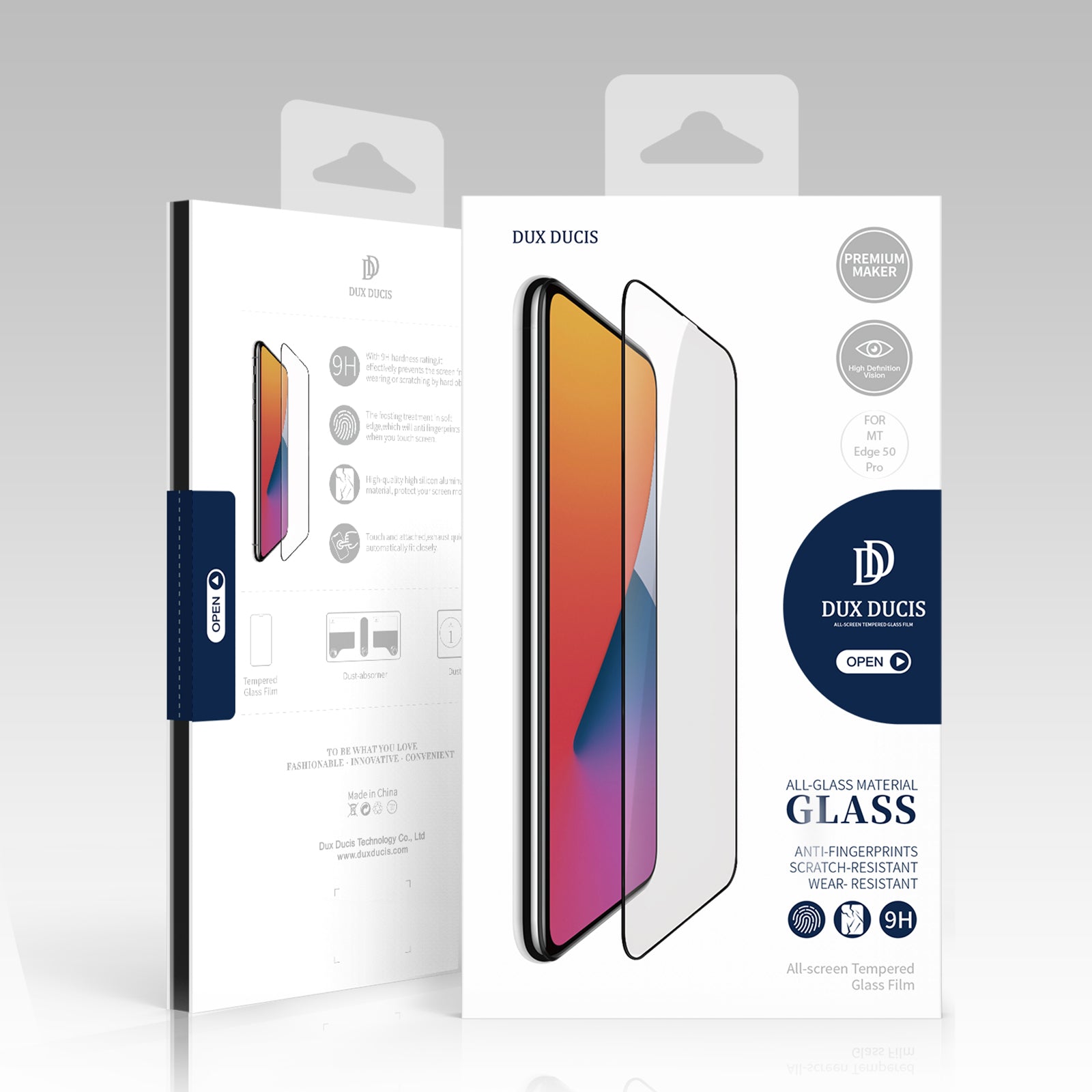 DUX DUCIS For Motorola Edge 50 Pro 5G Screen Protector Hot Bending Full Glue Medium Alumina Glass Film