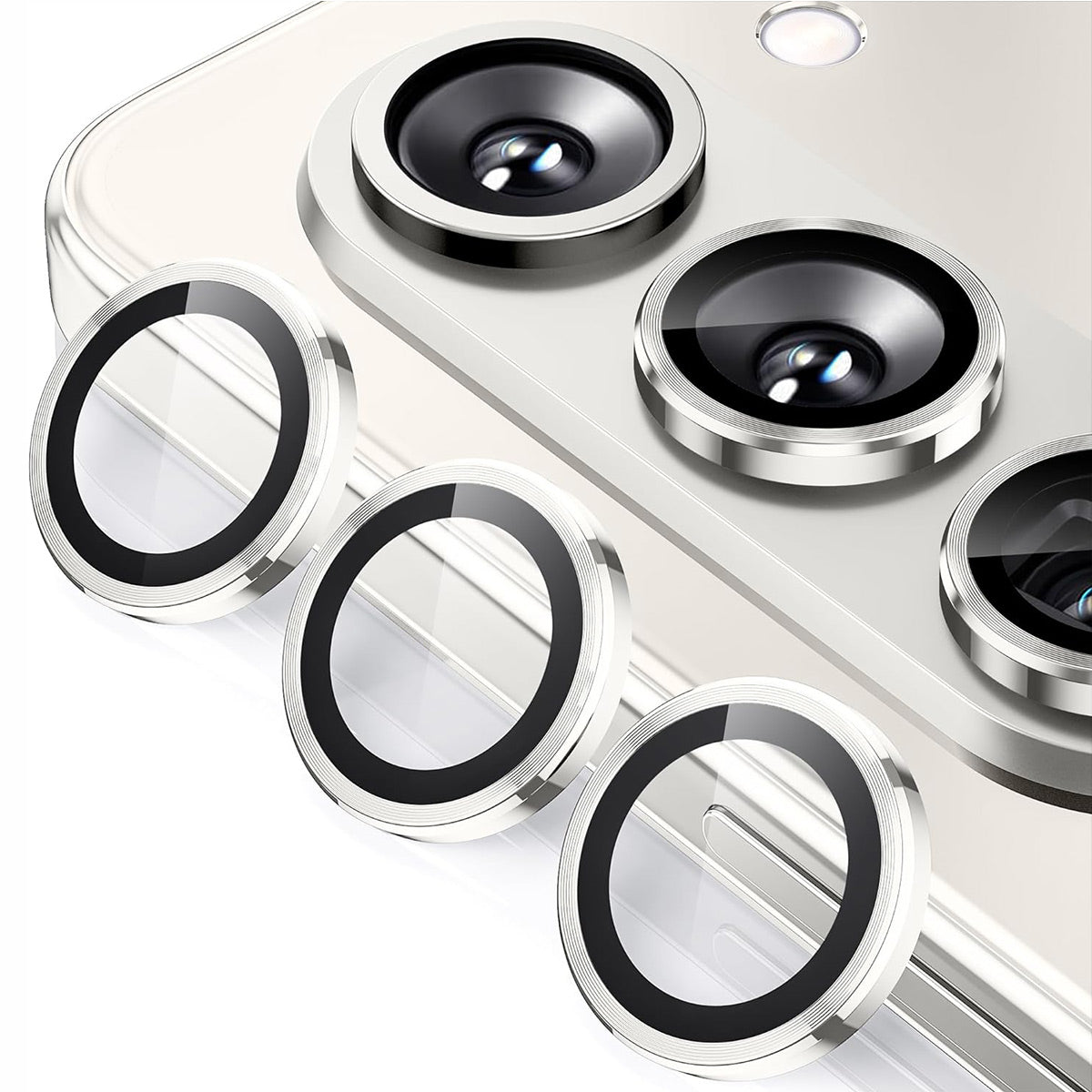 ENKAY HAT PRINCE For Samsung Galaxy Z Fold6 5G 1 Set Camera Lens Film Metal Ring Tempered Glass Lens Protector - Silver