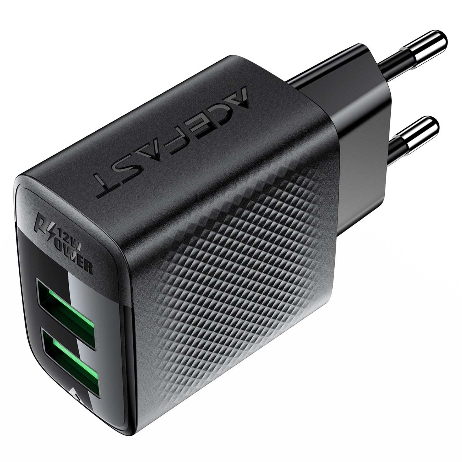 ACEFAST A86 12W Wall Charger Dual USB Charging Plug Cube Power Adapter (EU Plug)