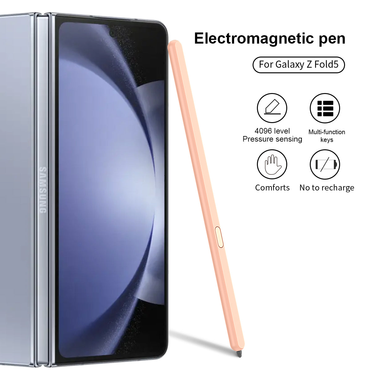 Stylus Replacement for Samsung Galaxy Z Fold5 5G / Fold6 5G Electromagnetic Pen (Without Bluetooth) - Pink