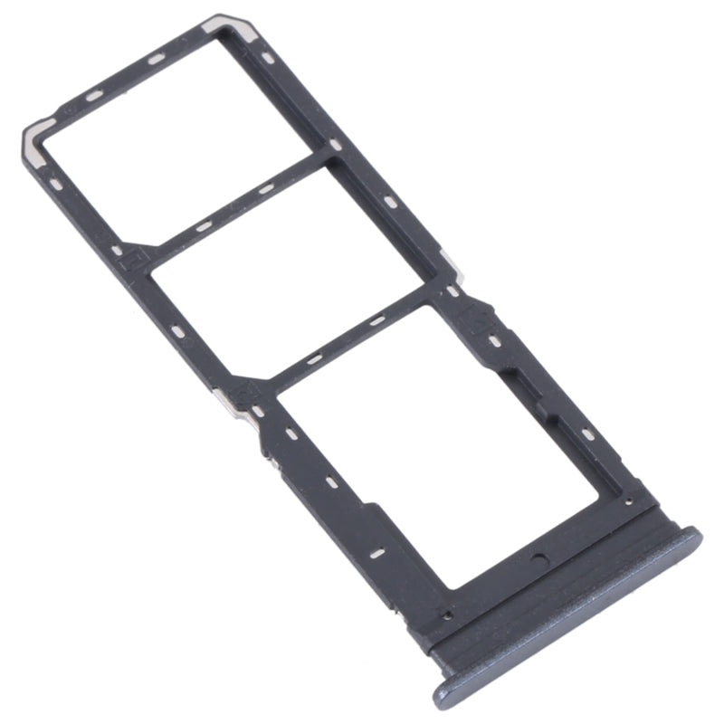 For vivo Y16 4G Dual SIM Card + TF Card Tray Holder Replacement Part (without Logo) - Black