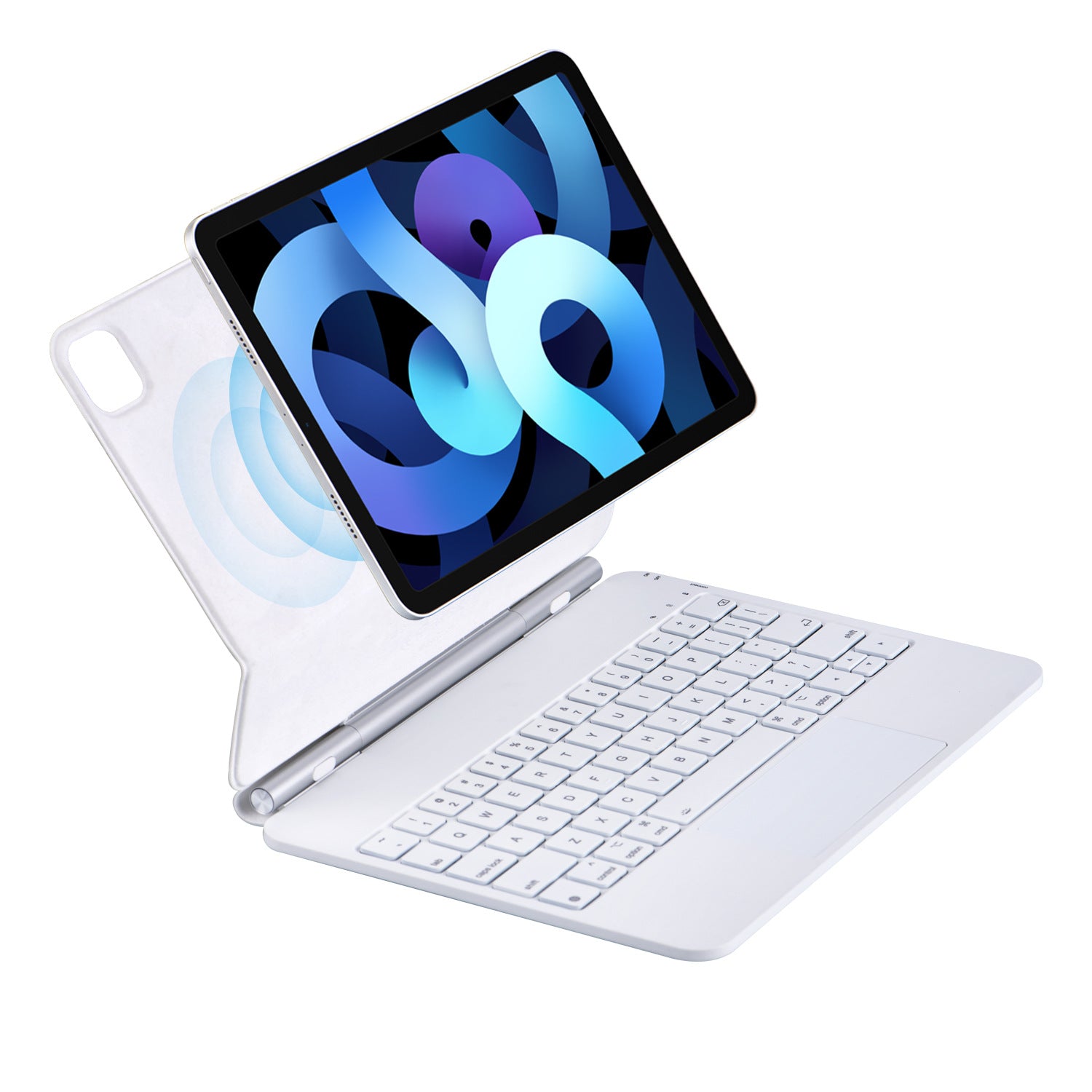 X7 For iPad Air (2020)  /  (2022)   /   Pro 11-inch (2018)  /  (2020)  /  (2021)  /  (2022) Bluetooth Keyboard with Tablet Stand Cover Case - White