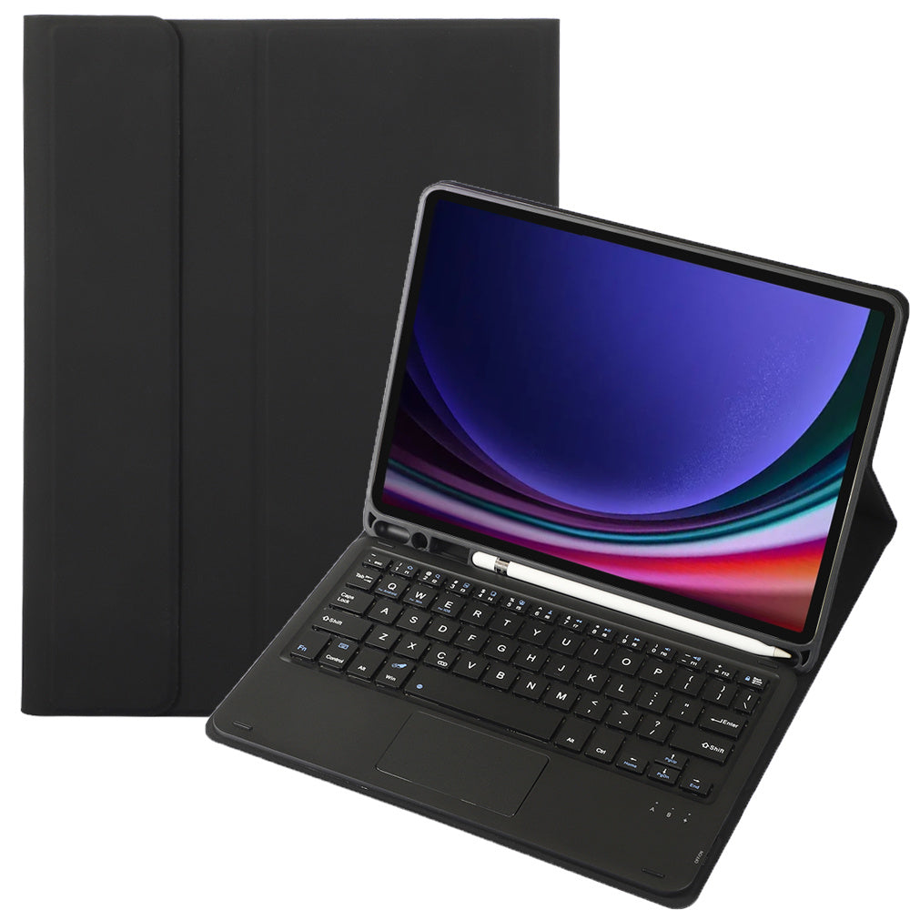 A710B-A For Samsung Galaxy Tab S9 FE X510 / X516 TPU Case with Touchpad Bluetooth Keyboard - Black