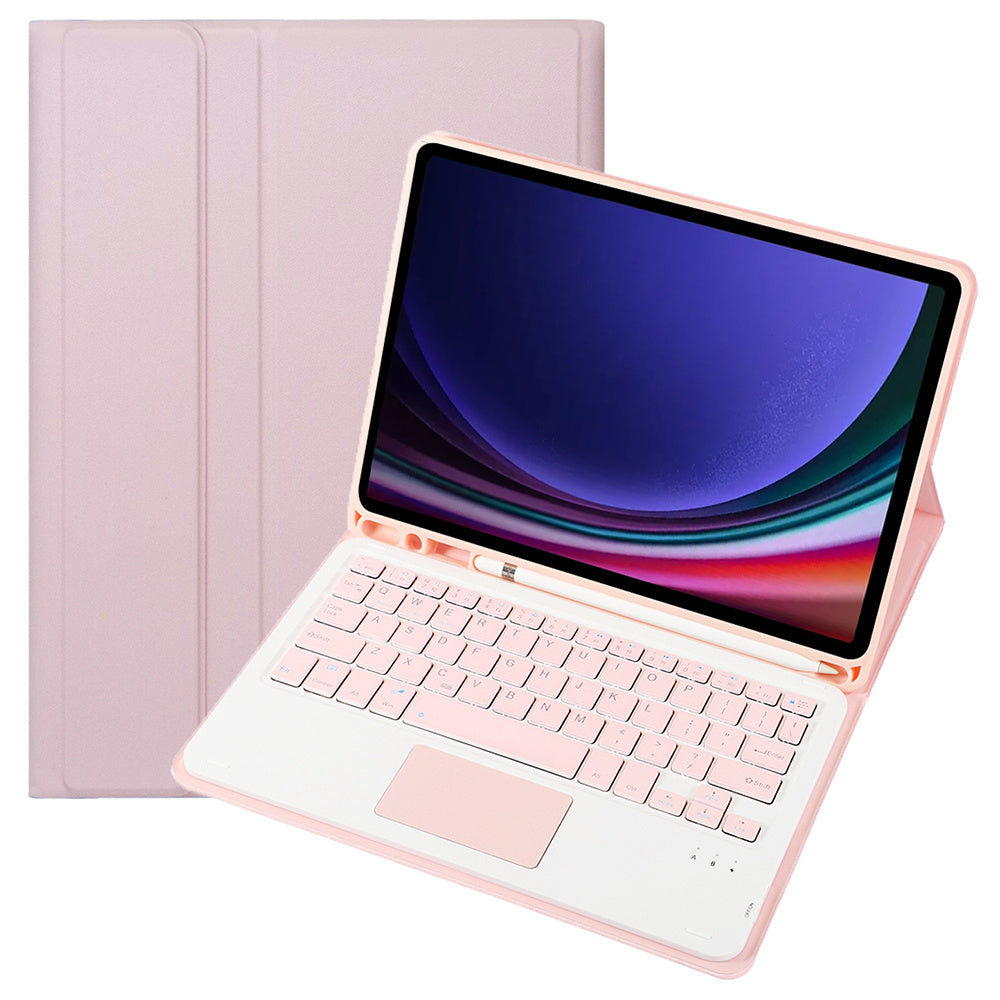 A710B-A For Samsung Galaxy Tab S9 FE X510 / X516 TPU Case with Touchpad Bluetooth Keyboard - Pink