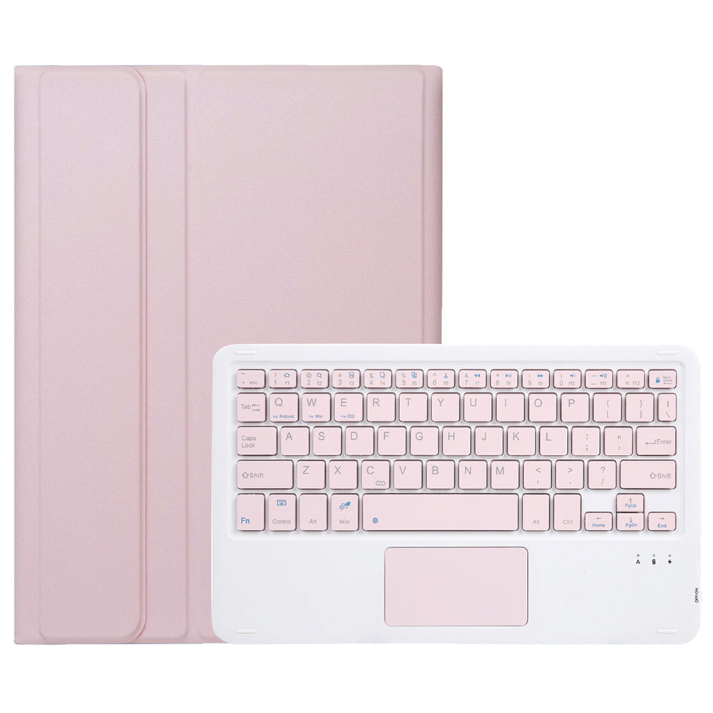 A710B-A For Samsung Galaxy Tab S9 FE X510 / X516 TPU Case with Touchpad Bluetooth Keyboard - Pink