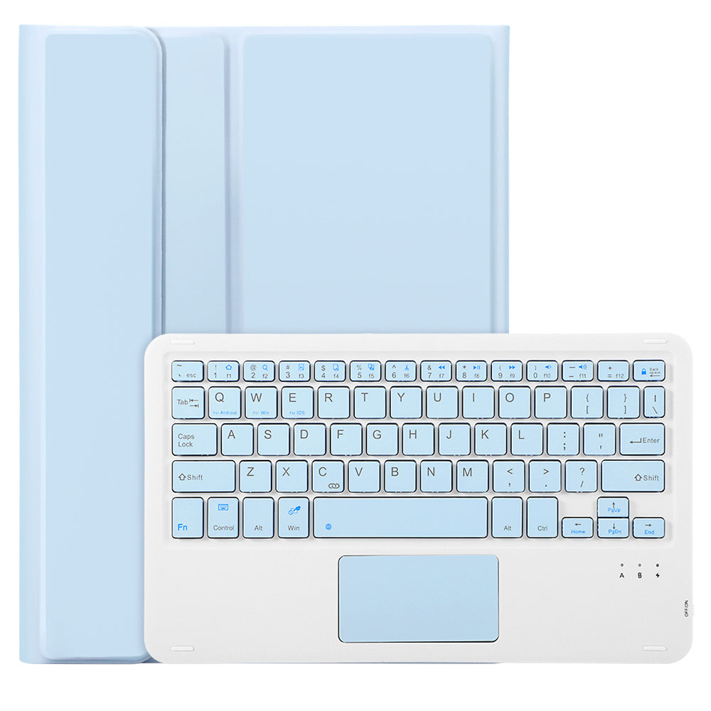 A710B-A For Samsung Galaxy Tab S9 FE X510 / X516 TPU Case with Touchpad Bluetooth Keyboard - Baby Blue