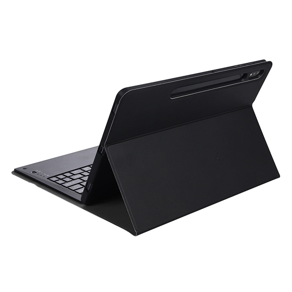 A810B For Samsung Galaxy Tab S10+ / S9 FE+ / S9+ 12.4" X610 / X616 Detachable Bluetooth Keyboard Case Pencil Slot Tablet Case - Black