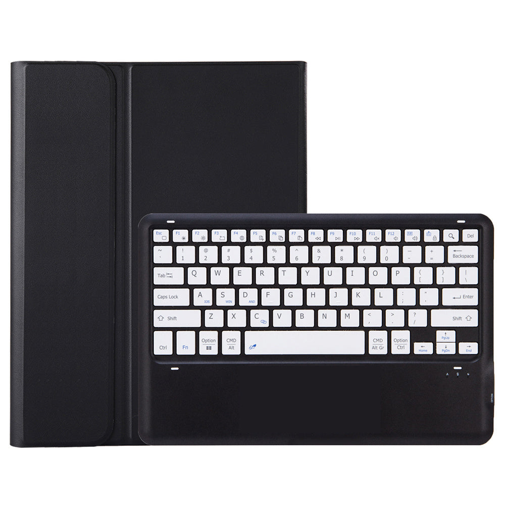 A810B For Samsung Galaxy Tab S10+ / S9 FE+ / S9+ 12.4" X610 / X616 Detachable Bluetooth Keyboard Case Pencil Slot Tablet Case - Black / Black+White