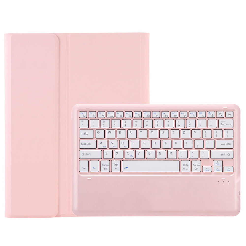 A810B For Samsung Galaxy Tab S10+ / S9 FE+ / S9+ 12.4" X610 / X616 Detachable Bluetooth Keyboard Case Pencil Slot Tablet Case - Pink